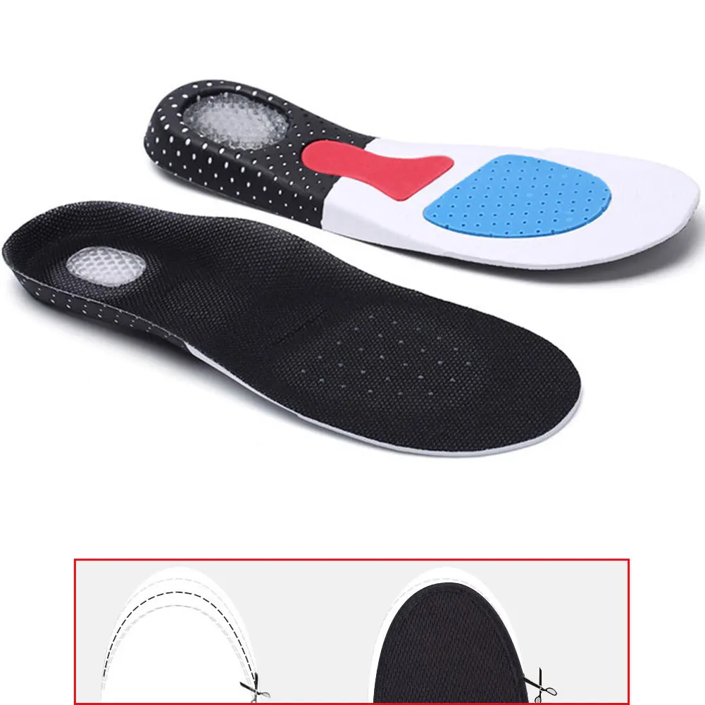 NEW 1 Pair Unisex Insoles Orthotic Arch Support Shoe Pad Gel EVA Shock Absorption Arch Support Breathable Sports Shoe Insoles