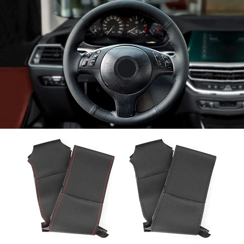 Do BMW M Sport M3 E46 M5 E39 Pokrowiec na kierownicę do wnętrza samochodu Ręcznie szyta perforowana skóra z zestawami igieł i nitek