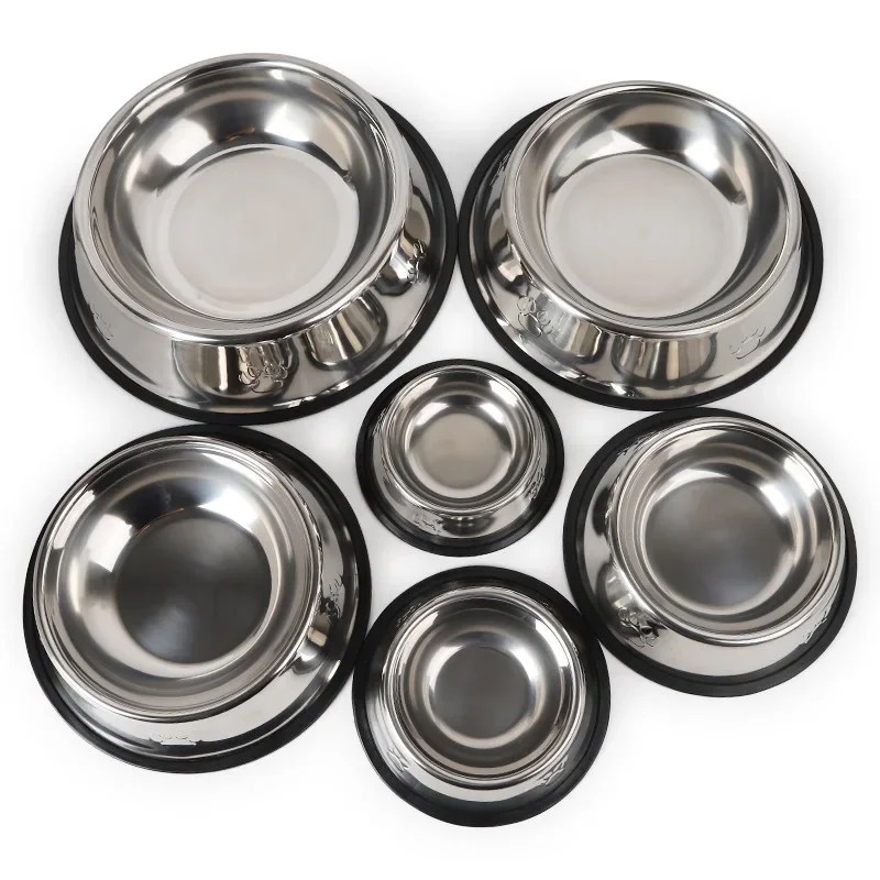 

Quality Paw Stainless Steel Pet Dog Bowl Feeder Skidproof Anti-ant Shape Cat Dog Bowls Food Accessories Pet Supplies 6 Sizes