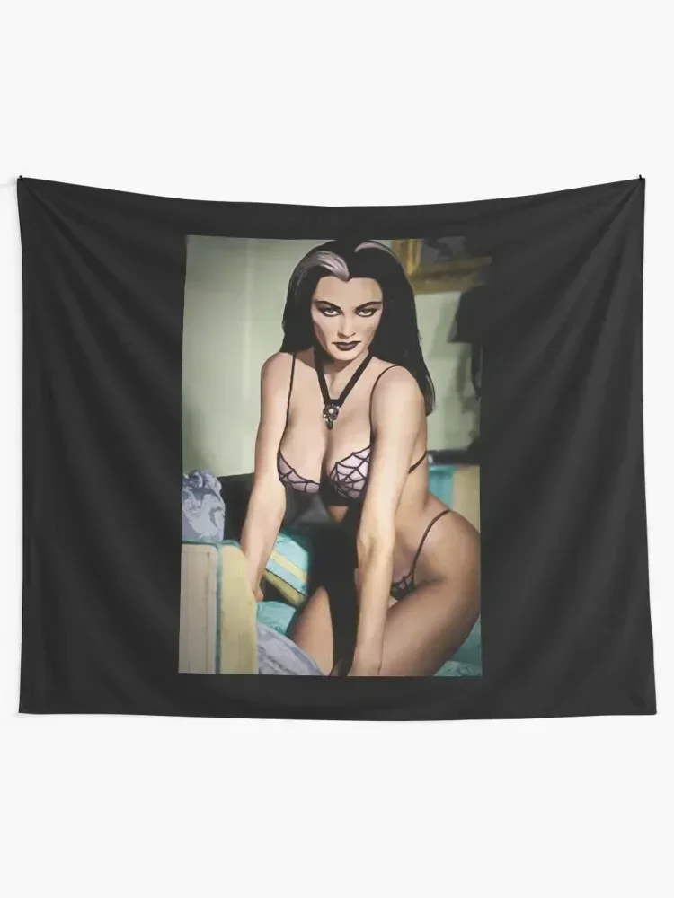 Lily Munster Colorized by Franchi Torres Tapestry Wallpapers Home Decor Mushroom Tapestry