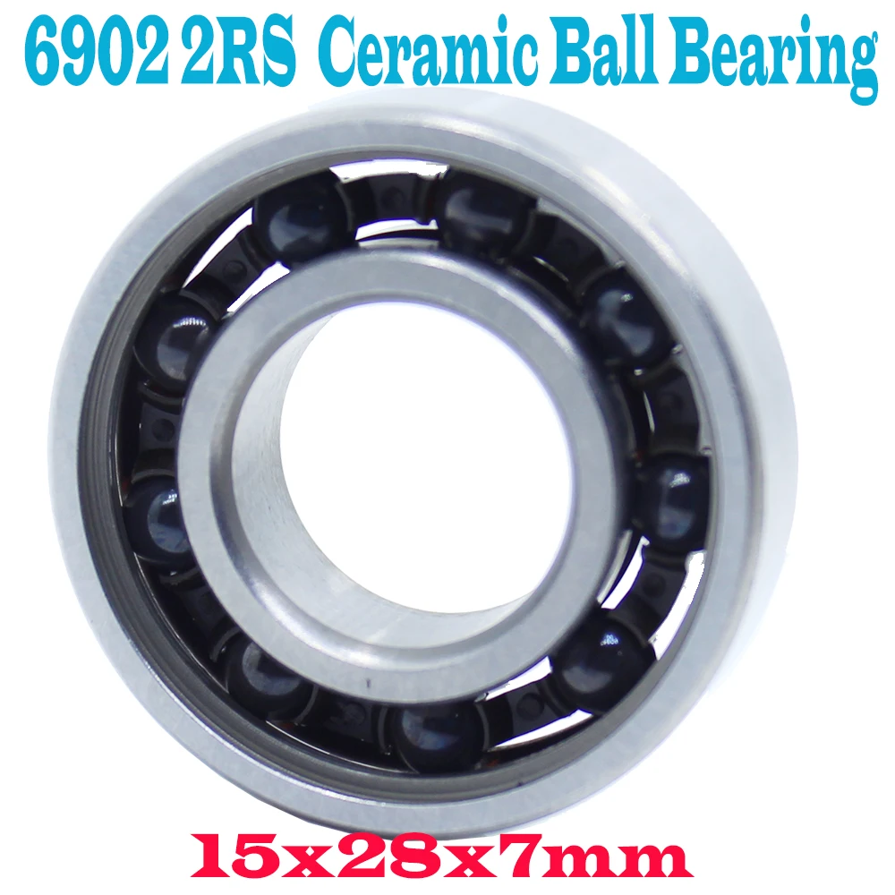 6902-2RS Lai Ceramic Chịu Lực 15X28X7 Mm ABEC-1 ( 1 Chiếc) xe Đạp Dưới Chân Đế & Spares 6902RS Si3N4 Vòng Bi