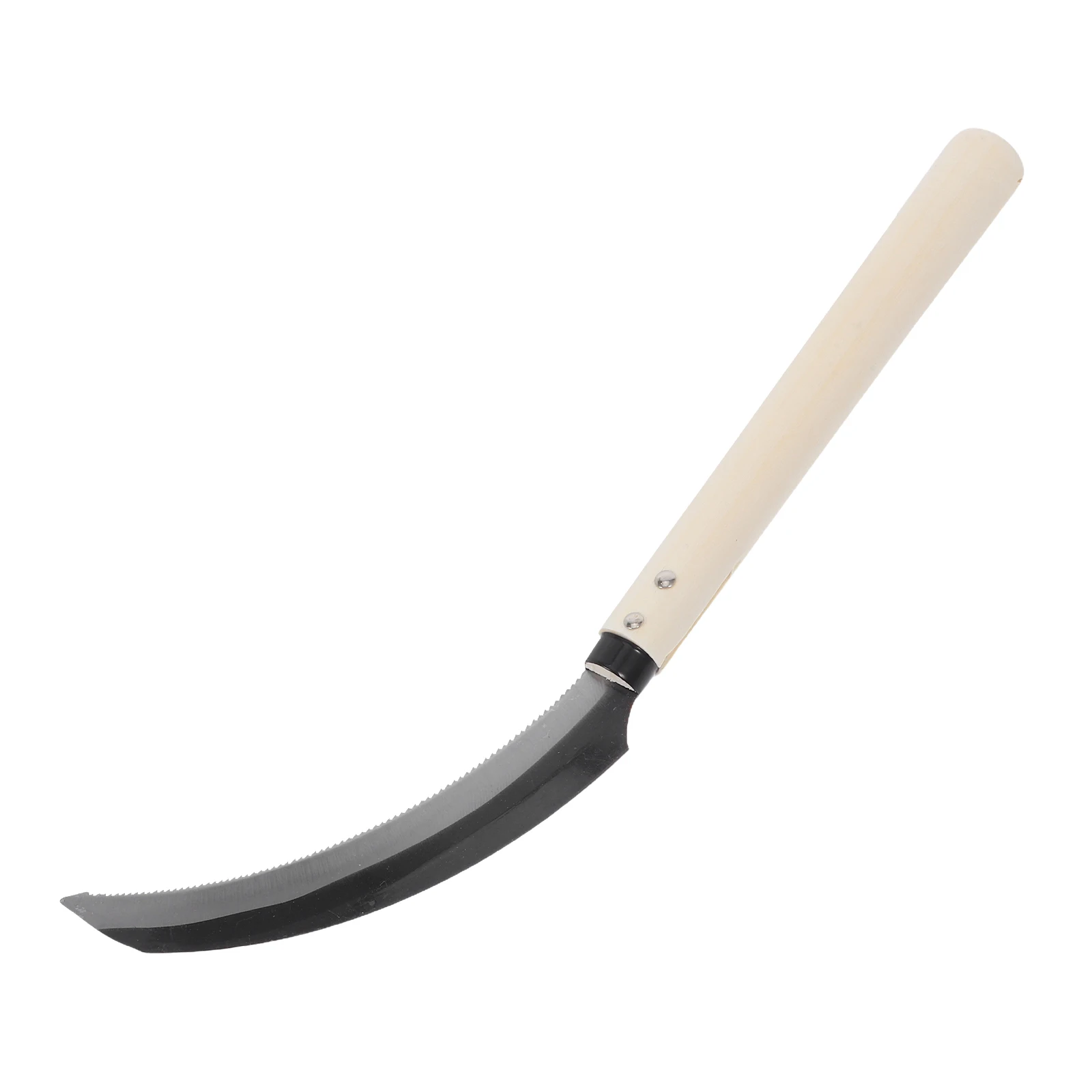 

Serrated Harvesting Wooden Handle Sharp Steel Blade Farm Grass Weeding Tool Efficient Gardening Handheld