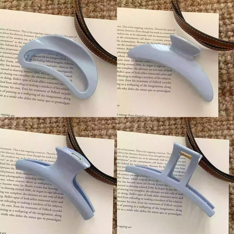 2025 مقاطع الشعر الأزرق العصرية للنساء الفتيات بسيطة كبيرة القرش كليب الحلو تنوعا مشبك شعر بلون إكسسوارات الشعر هدايا