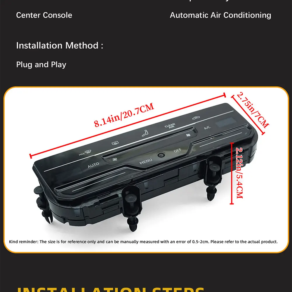 

3CC907044BK 2ZONE NO Heating LCD Climate Control Switch Assembly Auto Accessories For Volkswgen Golf MK7 3CC 907 044 BK