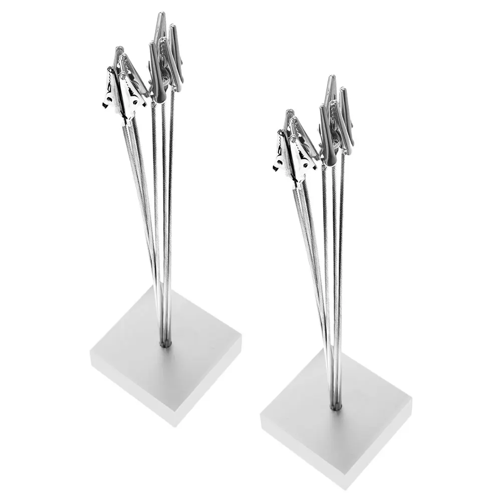

2pcs Photo Holder Business Card Wire Table Number Clips Place Holders Desk Picture Frame Note Display St