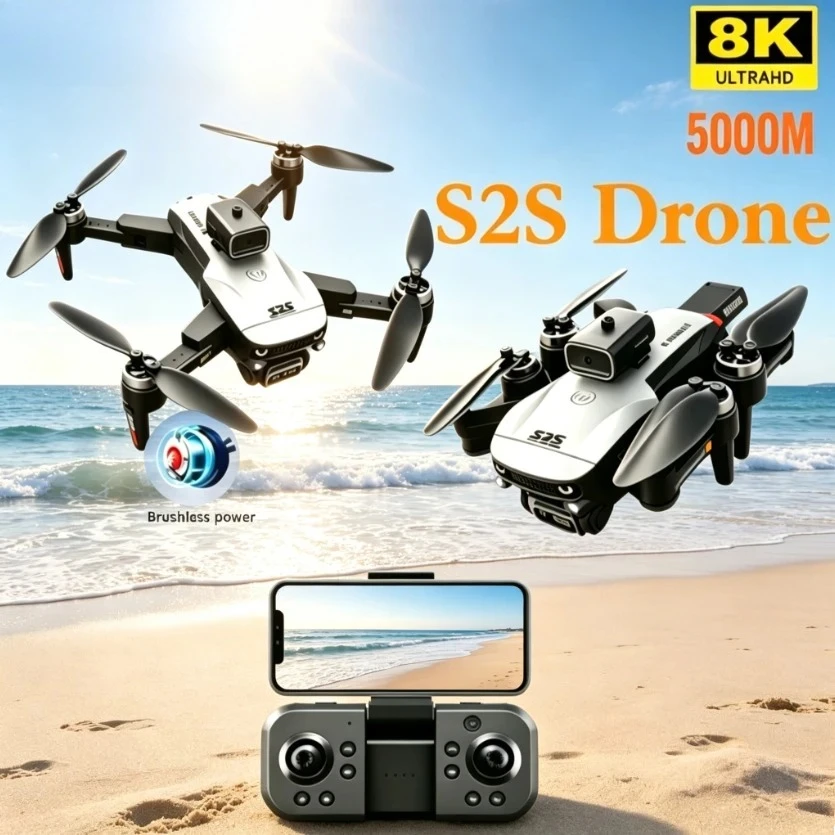 Original S2S GPS Foldable Drone 8K Dual Camera 5G WiFi FPV Brushless Motor Omnidirectional Obstacle Avoidance RC Quadcopter