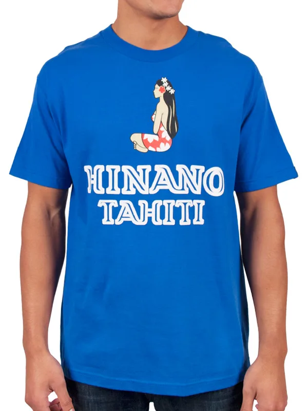 Hinano Classic Logo Blue Two Sided T Shirt Front Back Print New