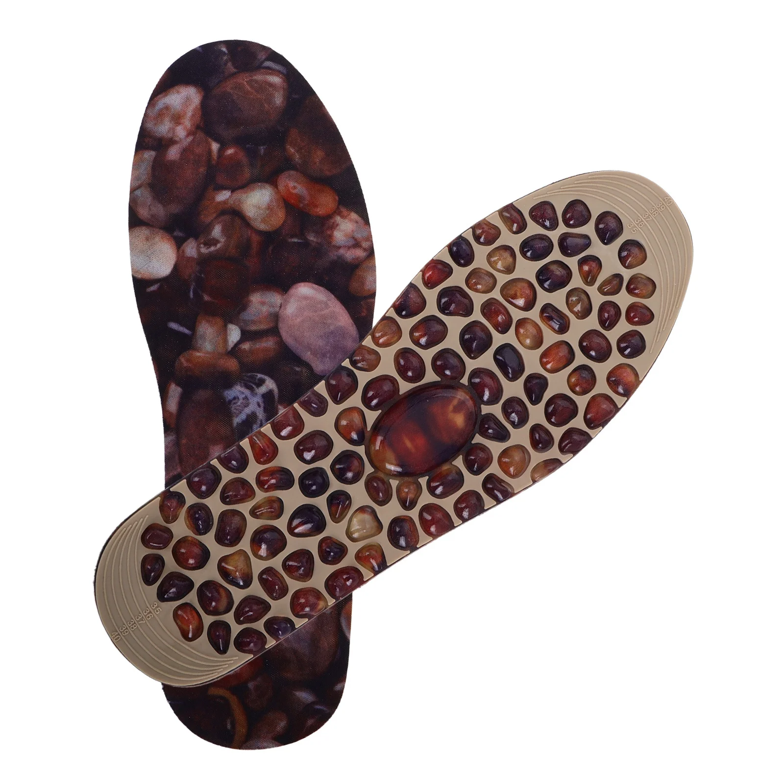 1 زوج Tpr حصاة تدليك النعال القدم تخفيف الضغط المضادة للانزلاق تنفس قابل للتعديل حجم دائم طويل الأمد الرجال النساء #4