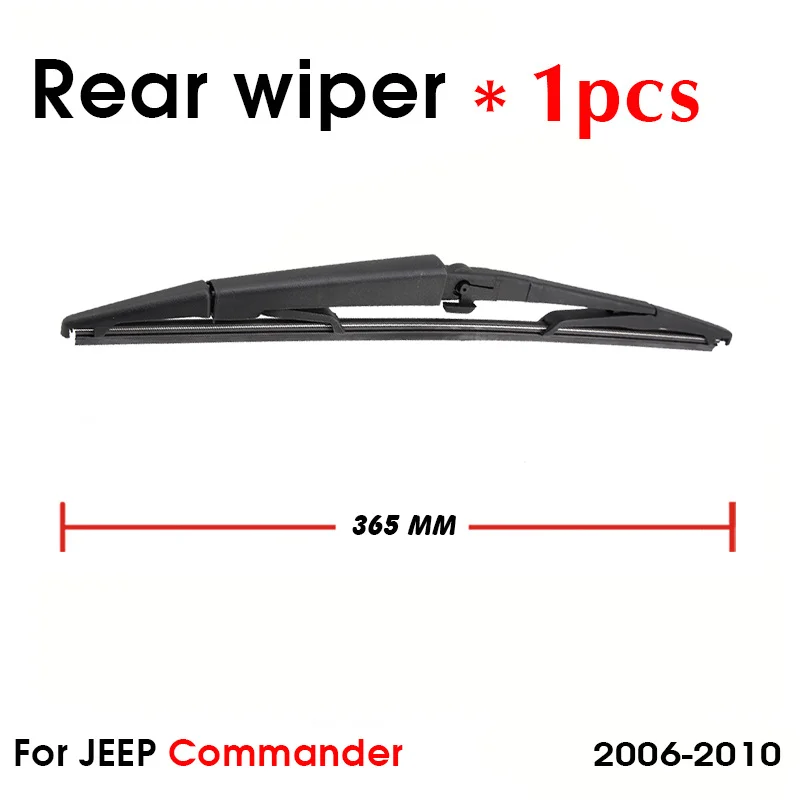 KOSOO Auto Rear Blade For JEEP Commander,365mm 2006-2010 Rear Window Windshield Wiper Blades Arm,Car Styling Accessories