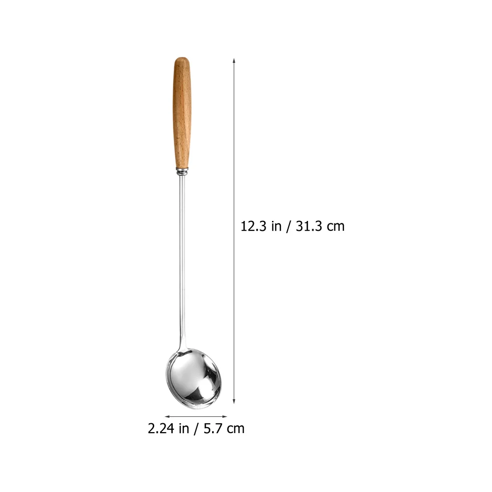 

2Pcs Stainless Steel Soup Spoons Long Handle Oil Filter Spoon Household Cooking Kitchen Accessory Non-Stick