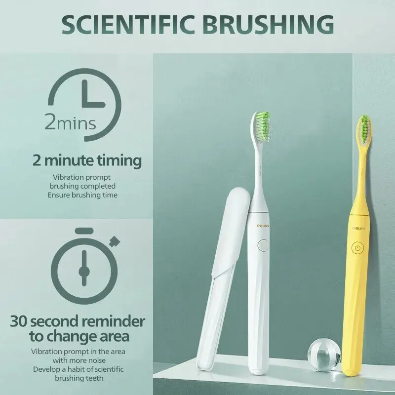 Philips HY1100 Electric Toothbrush and BH1022 Toothbrush Head Adult Battery Type Acoustic Wave Vibration Portable Toothbrush