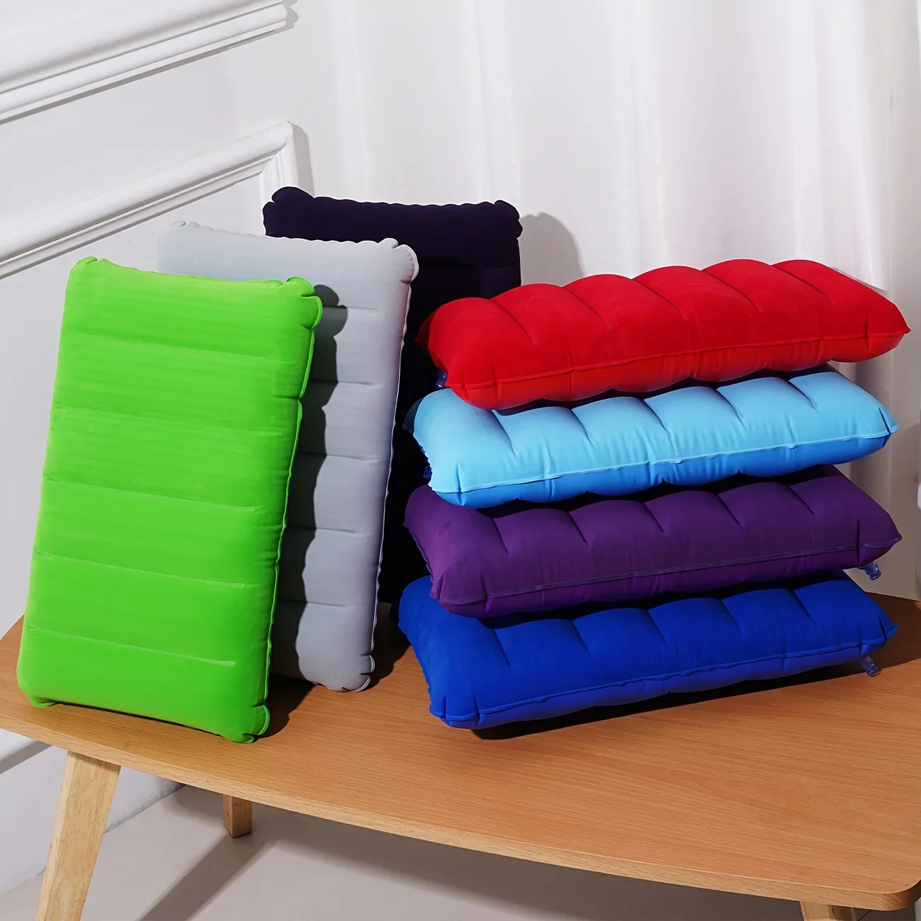 1 قطعة وسادة مربعة قابلة للنفخ في الهواء الطلق التخييم الأعمال السفر الرقبة وسادة المحمولة وسادة مريحة #1