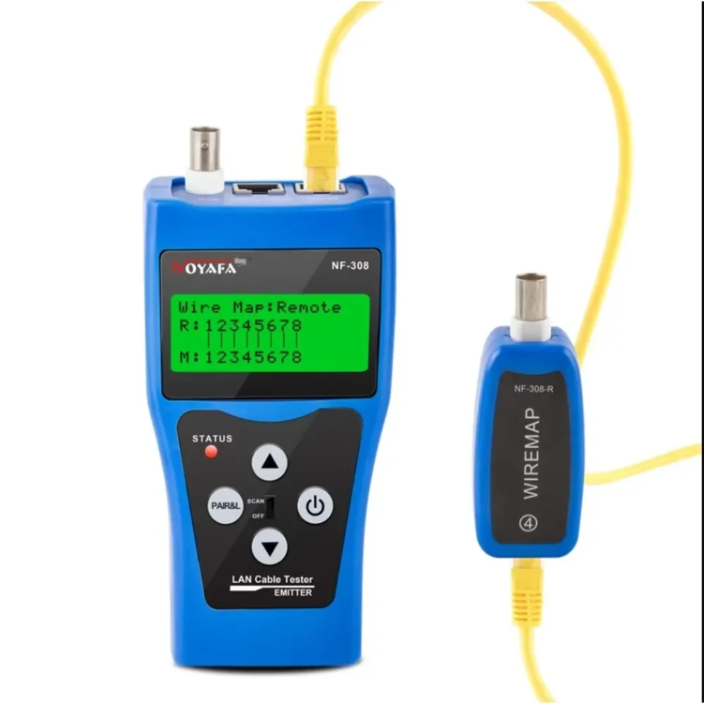 NOYAFA NF-308 Network Cable Tester LAN Measure Length Cables Continuity Test Wire Tracker BNC RJ45 RJ11 Ethernet Cable Tracker