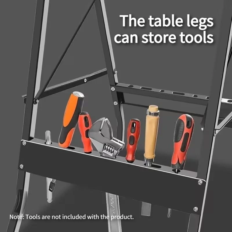 Banco de Trabajo Plegable Portátil, Mesa de Carpintería Ligera con Estructura Resistente, Banco Compacto para Bricolaje, para Reparaciones y Proyectos en Garaje/Taller/Hogar, 1 Pieza