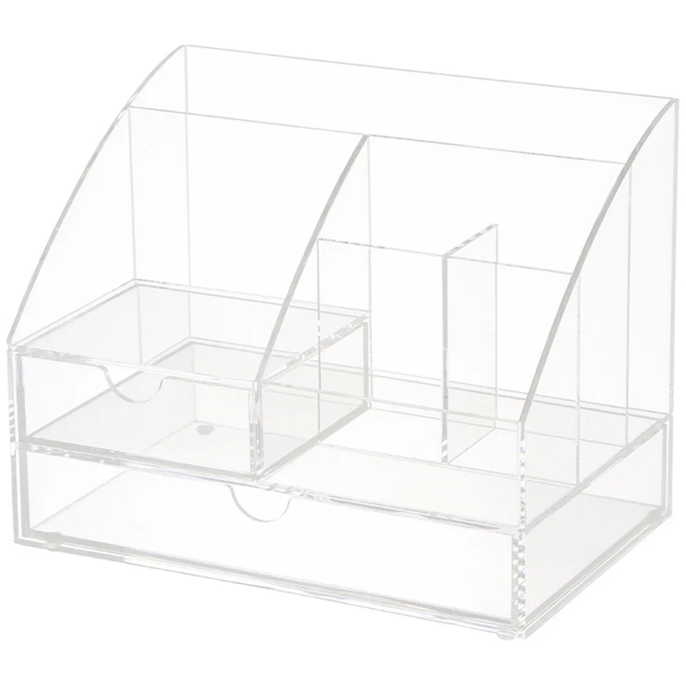 

Acrylic Desk Organizer Pen Holder Lipstick Box Drawer Multipurpose Desktop Storage Box Makeup Cosmetics Stationery Organizer