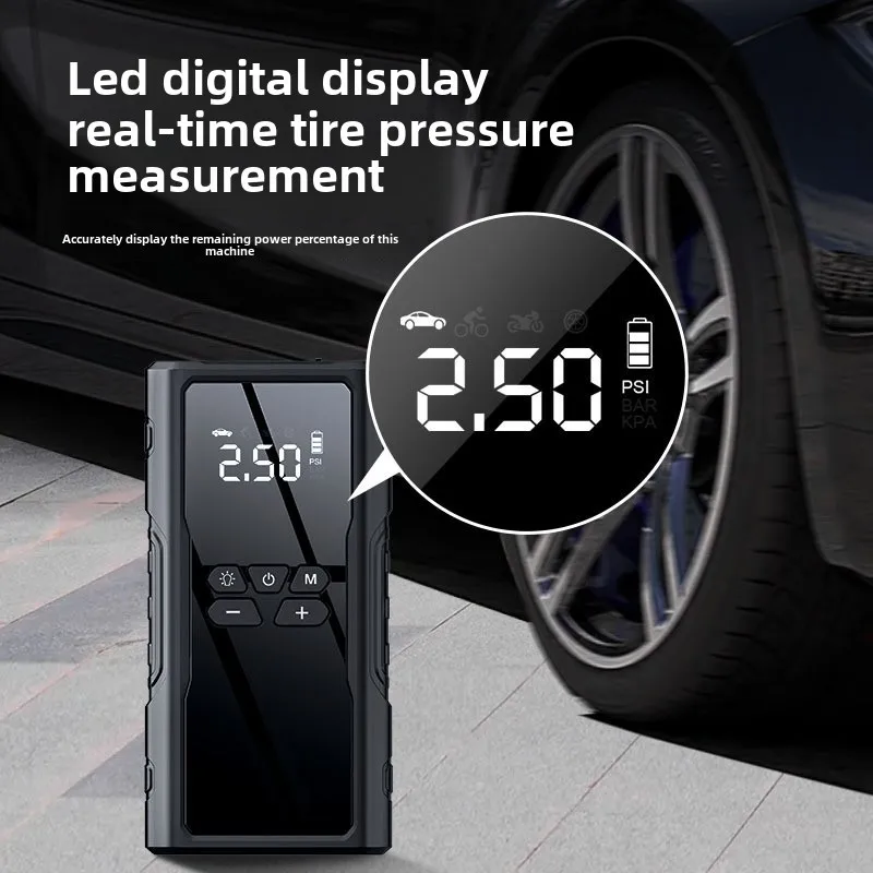 Car Jump Starter Air Pump Power Bank Lighting Portable Air Compressor 4 In 1 Cars Battery Starters Starting Auto Tyre Inflator