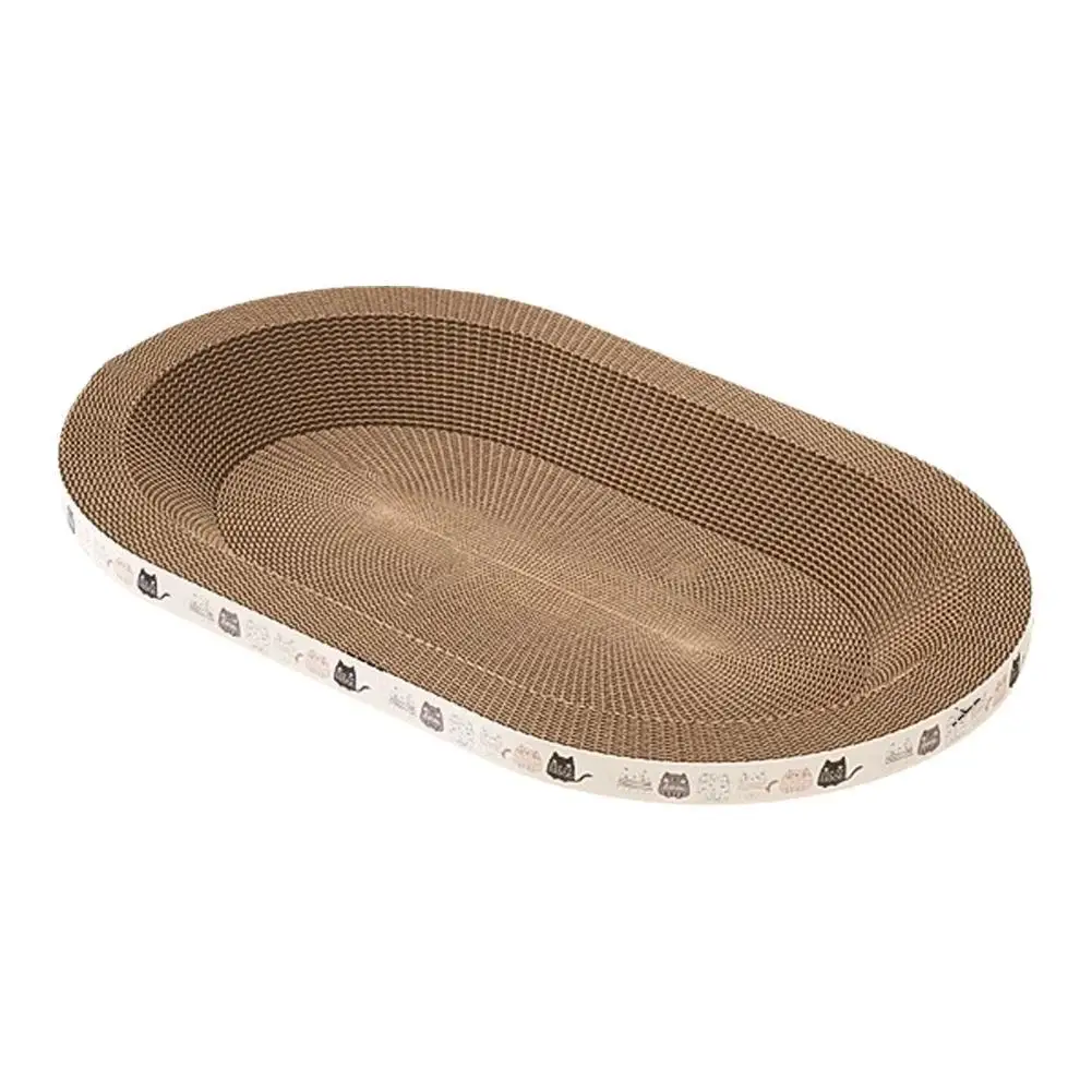 Langlebiges Wellpappe-Kratzbett für Katzen, rund, oval, Kratzmatte, Schale, Nest, nicht haarverlustend, Krallenspielzeug für große Katzen, Ruhegeschenk – Detail 1