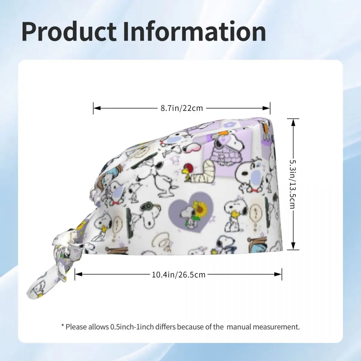 Gorro de trabajo ajustable personalizado con dibujos de S-Snoopys para hombre y mujer, gorros exfoliantes para enfermería, médico, cirujano, para dentista