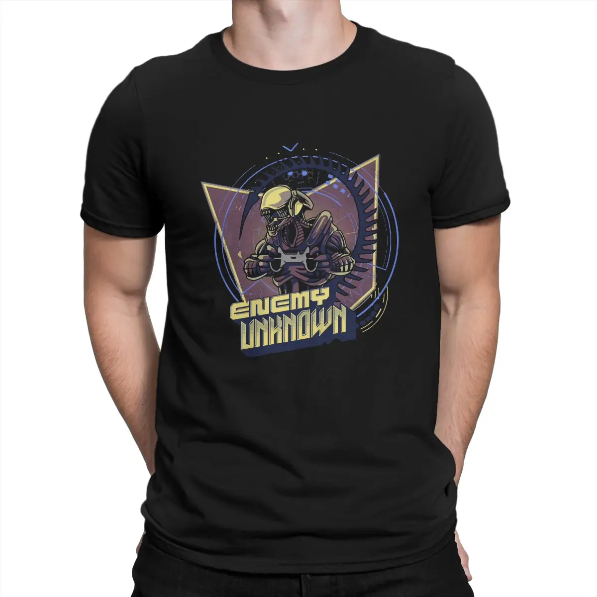 Men's Enemy T Shirts X-XCOM Pure Cotton Tops Crazy Short Sleeve Crewneck Tees Party T-Shirt