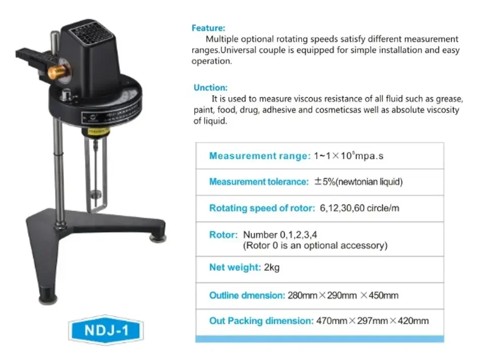 NDJ-1 Digital Rotational Viscometer / Oil Viscosity Meter