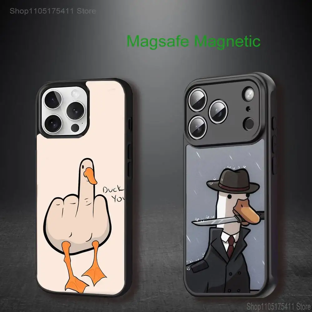 

Funny D-Duck Cartoon Phone Case For iPhone 17,16,15,14,13,12,11,Pro,Max,Plus,Mini,SE4,E For Magsafe Wireless