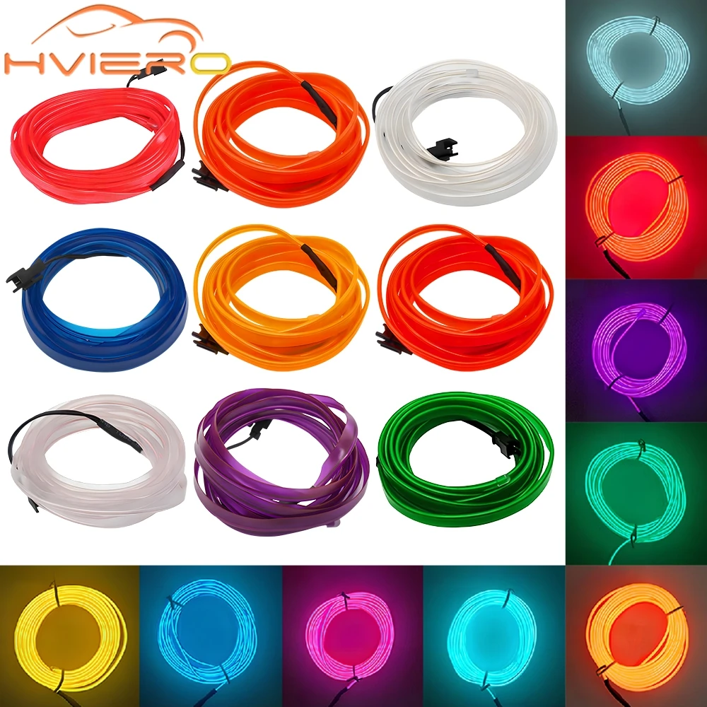 Hot Sale Cars Interior Lighting LED Strip Decoration Garland Wire Rope Tube Line Flexible Neon Lights Bar 1M/2M/3M/5M USB Drive