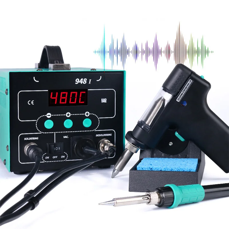948-I/948-II Suction Tin Gun Desoldering Station Hot Air Gun Soldering Iron Suction Pen 4 IN 1 Intelligent Soldering Station
