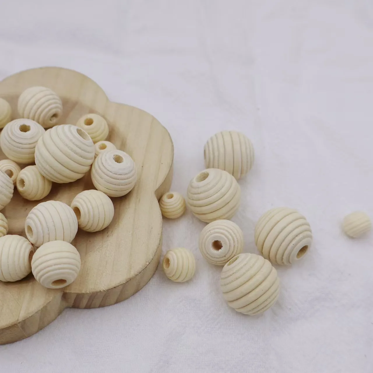 

500pcs/lot DIY Jewelry Accessories Wood Beads Spiral 12mm 14mm 16mm Wooden Beads for Bracelet Chain Making Tassel Craft