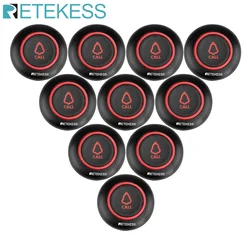 RETEKESS-Téléavertisseur sans fil TD019, bouton d'appel, transmetteur 433.92MHz pour WaClaService Restaurant 73Hookah Clinic Bar Hotel, 10 pièces