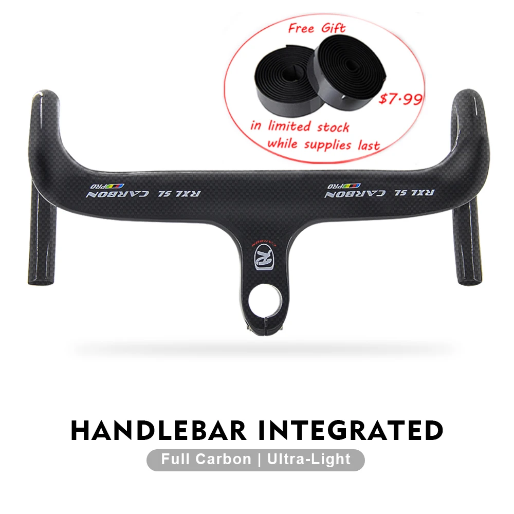 RXL SL Carbon Handlebar for Road Bike, Integrated Racing Bike Drop Handlebars, Aero Handlebars, 28.6mm, 400, 420/440