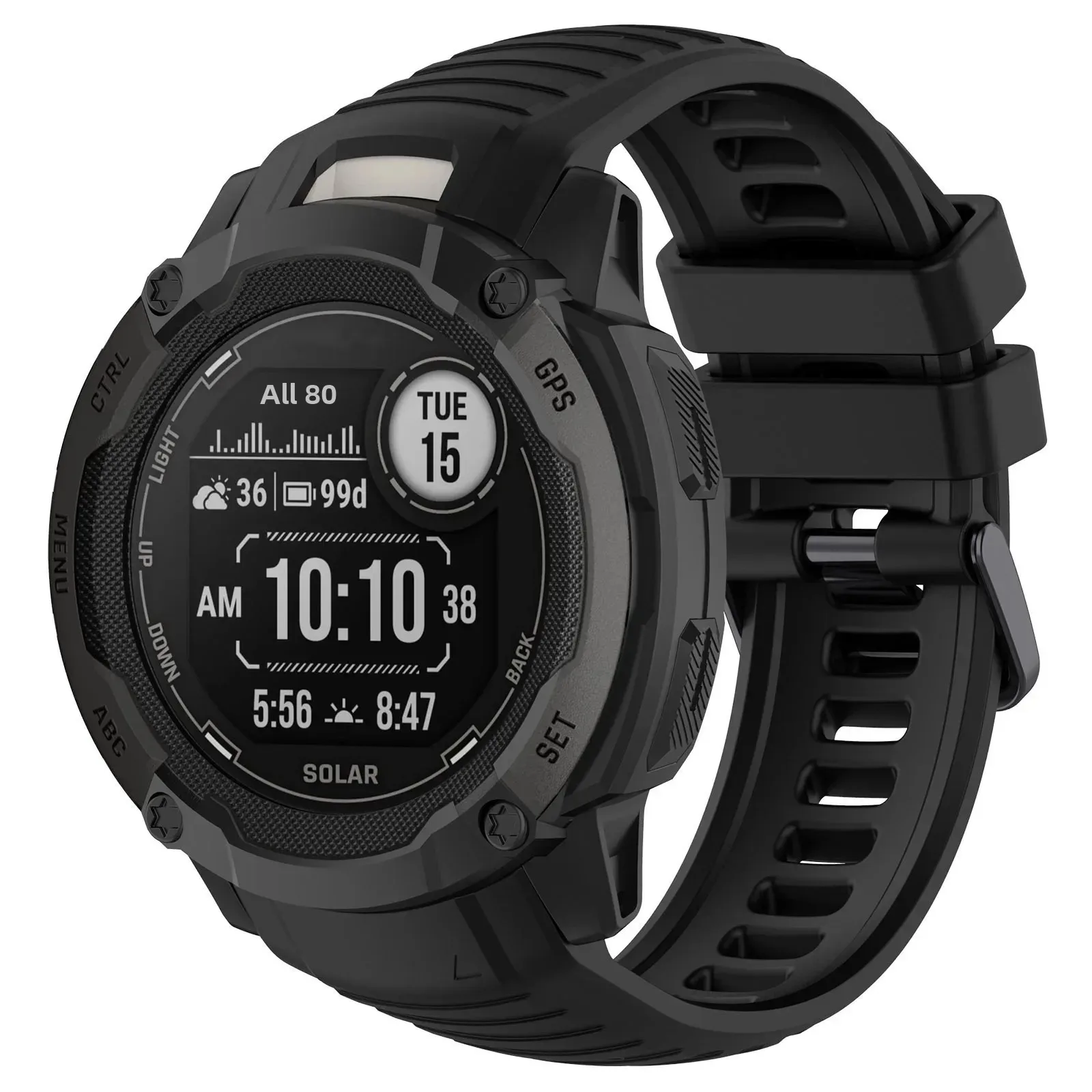 Garmin Instinct 2X سوار معصم من السيليكون بحزام من الفولاذ المقاوم للصدأ الإصدار الرسمي مناسب للمعدات الخارجية على الطرق الوعرة