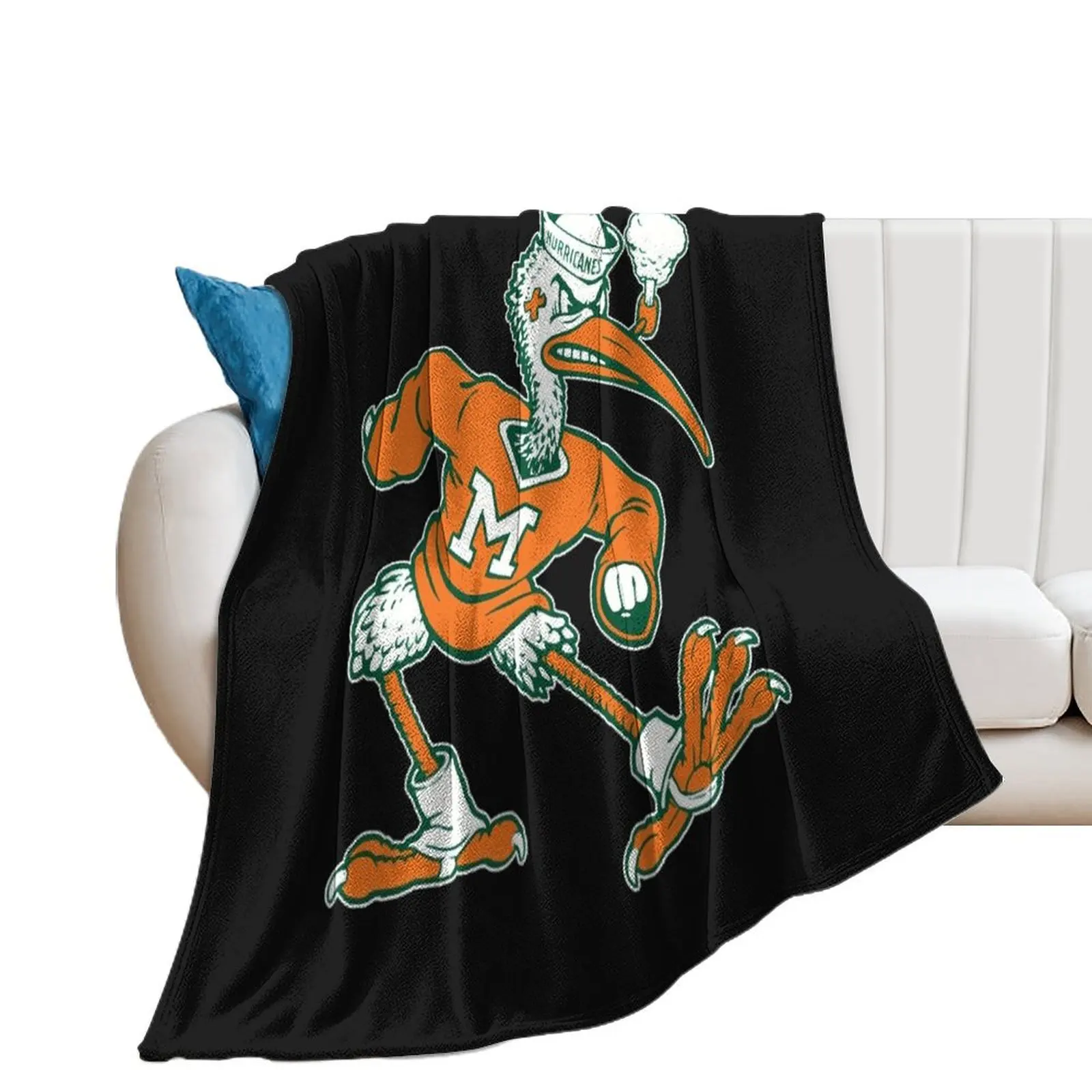 Vintage Sebastian Mascot Of Univ Throw Blanket Furry Camping Blankets