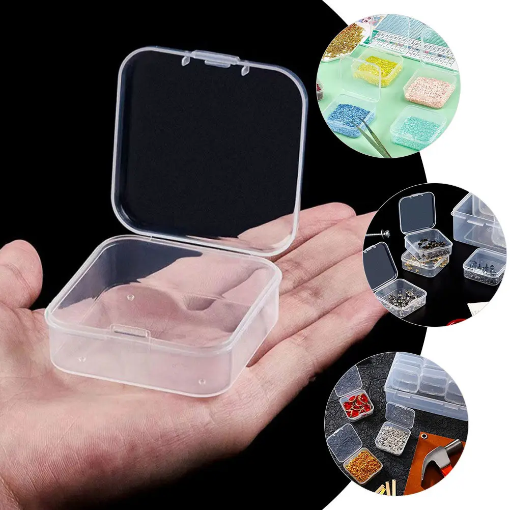 

1Set Chic Simple Transparent Plastic Jewelry Storage Box Multi Compartment Organizer for Rings Earrings Necklaces Bead Organizer