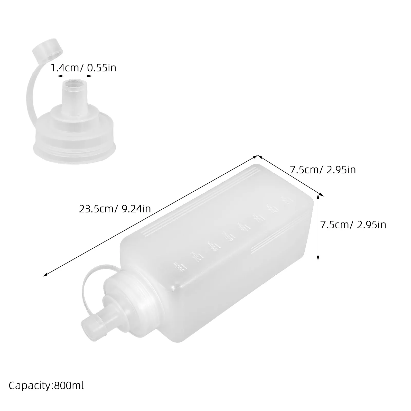 2Pcs Reusable Transparent Squeeze Bottles 800Ml Controlled Flow Condiment Dispenser for Restaurant Home Cooks Bbq Sauce Storage
