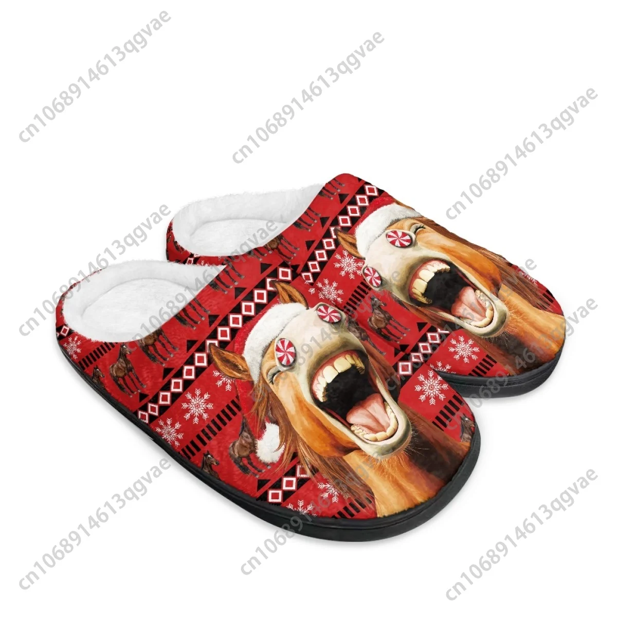 Zapatillas de algodón para el hogar con diseño de campana verde de Navidad, alce rojo, para hombre, mujer, adolescente, dormitorio de felpa, pantuflas personalizadas que mantienen el calor