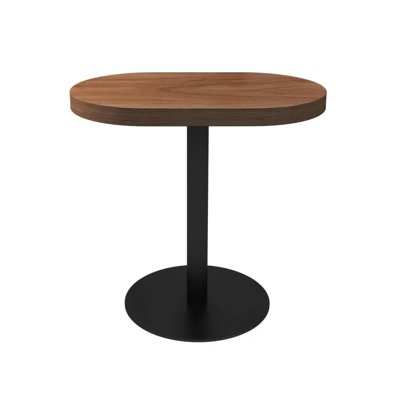 Nordic style solid wood coffee table, milk tea shop catering entrance table, simple table and chair oval table