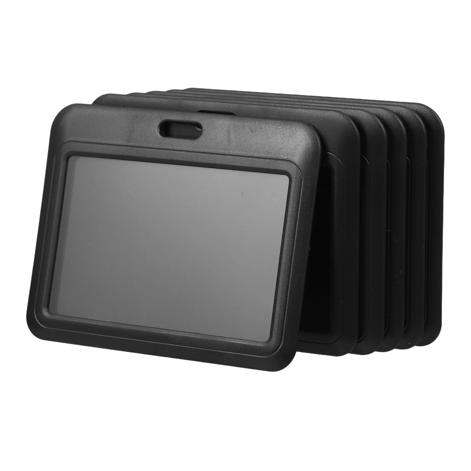 

6Pcs Sliding Plastic Id Card Holder Badge Protector Clear Display Case for Work Badges Credit Cards Lanyard Compatible