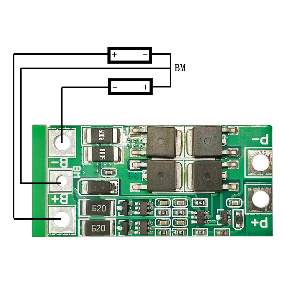 BMS 2S 10A 7.4V 8.4V LiFePO4/Lithium Battery Charge Board with Balance Equalizer Short Circuit Protection for LED Power Supply