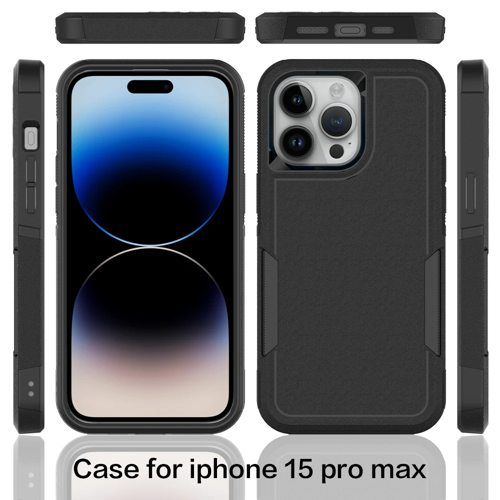 Armor Shockproof Phone Case For iPhone 11 12 13 14 15 Pro Max Xs XR X SE 2022 8 7 6s 6 Plus TPU Bumper Hard Plastic Back Cover