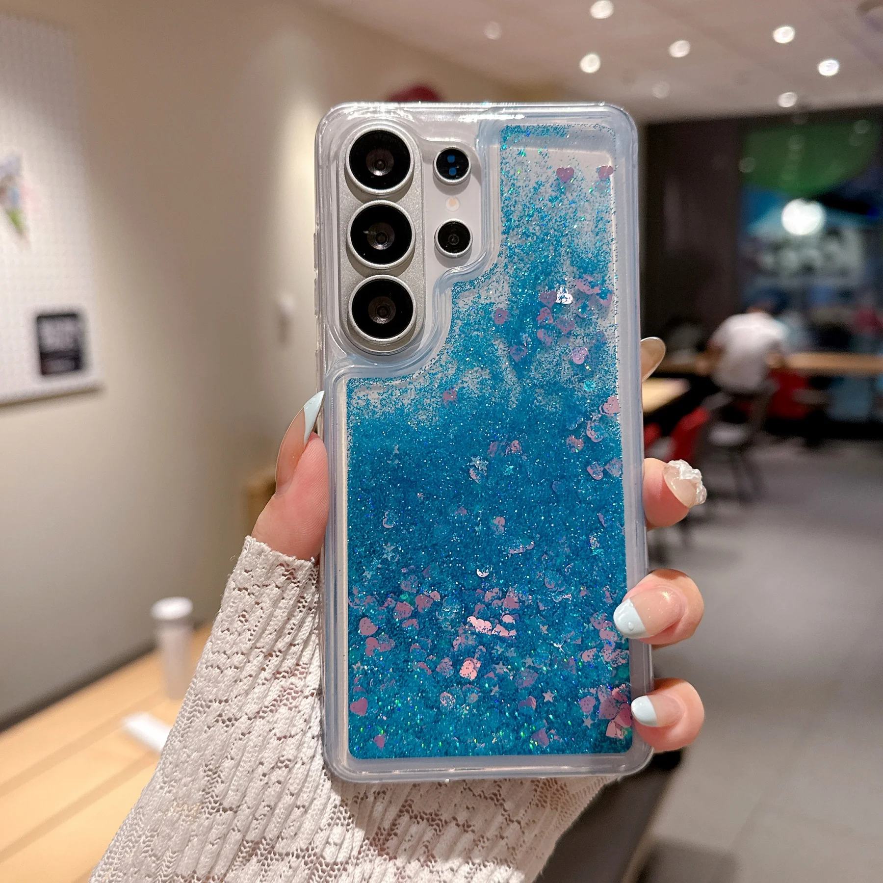 Glitter Silicone Case for Samsung Galaxy S24 S23 S25 S26 Ultra S22 Plus S21 S20 FE A57 A56 A54 A55 A34 A53 A52 Clear TPU Cover