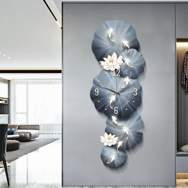 

Led Art Mural Wall Clock High End Silent Digital Time Clock Luxury Restaurant Design Hanging Painting Wall Watch Ornament Watch