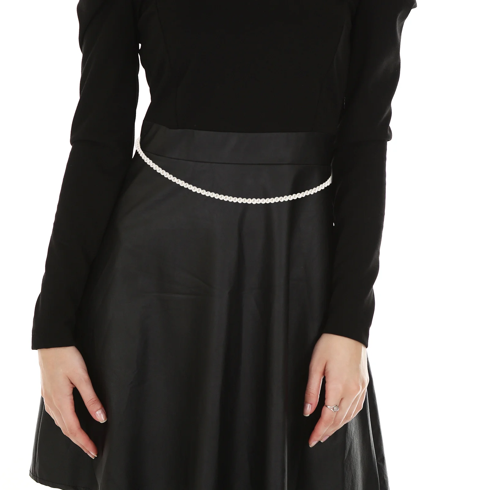 

Pearl Waist Chain Belt Adjustable Faux Pearl Beads Women Dressy Belt For Wedding Party Body Jewelry Waist Decoration Dress Belts