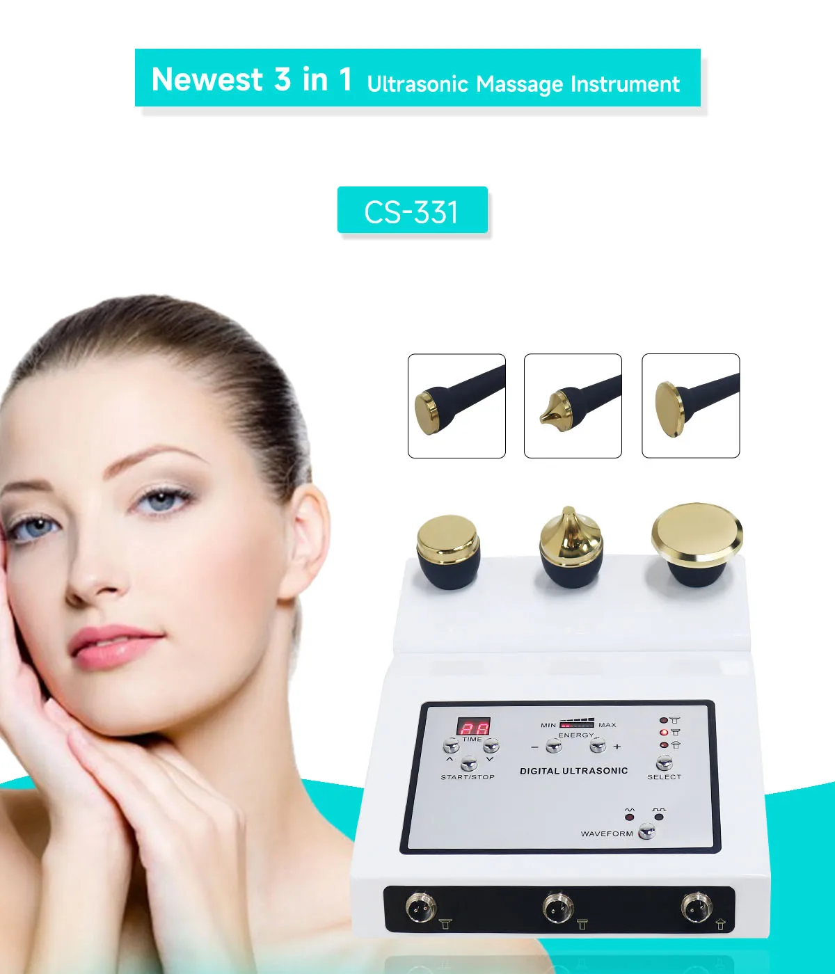 MEISIKANG 3 IN 1 Ultrasonic Facial Beauty Device Plasma Freckle Removal Anti Wrinkles Facial Massage Machine