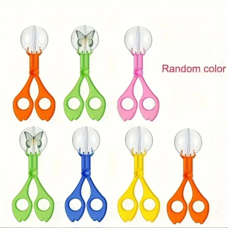 Colorful Large Bead Bug Catching Clip Scissors, Kids Outdoor Adventure Insect Capture Toy with Bubble Bead Design