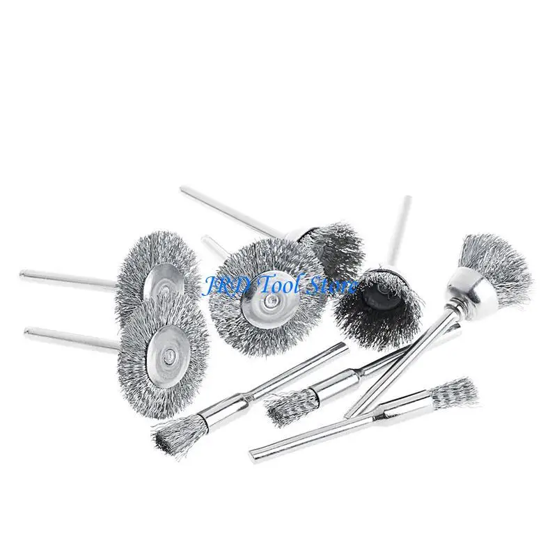 A2UD 9 Steel Brush Wire Wheel Brushes Die Grinder Rotary Electric Tool for Engraver
