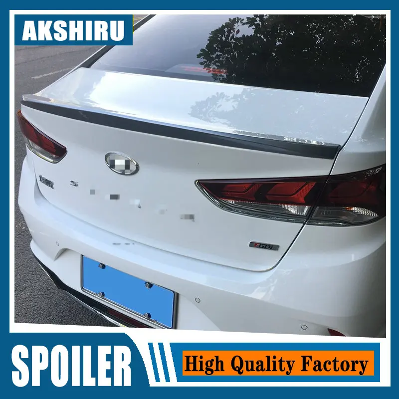 Fit For Hyundai Sonata 9 Black Spoiler 2018 2019 High Quality ABS Plastic Spoiler Primer Color Car Tail Wing Rear Trunk Spoiler