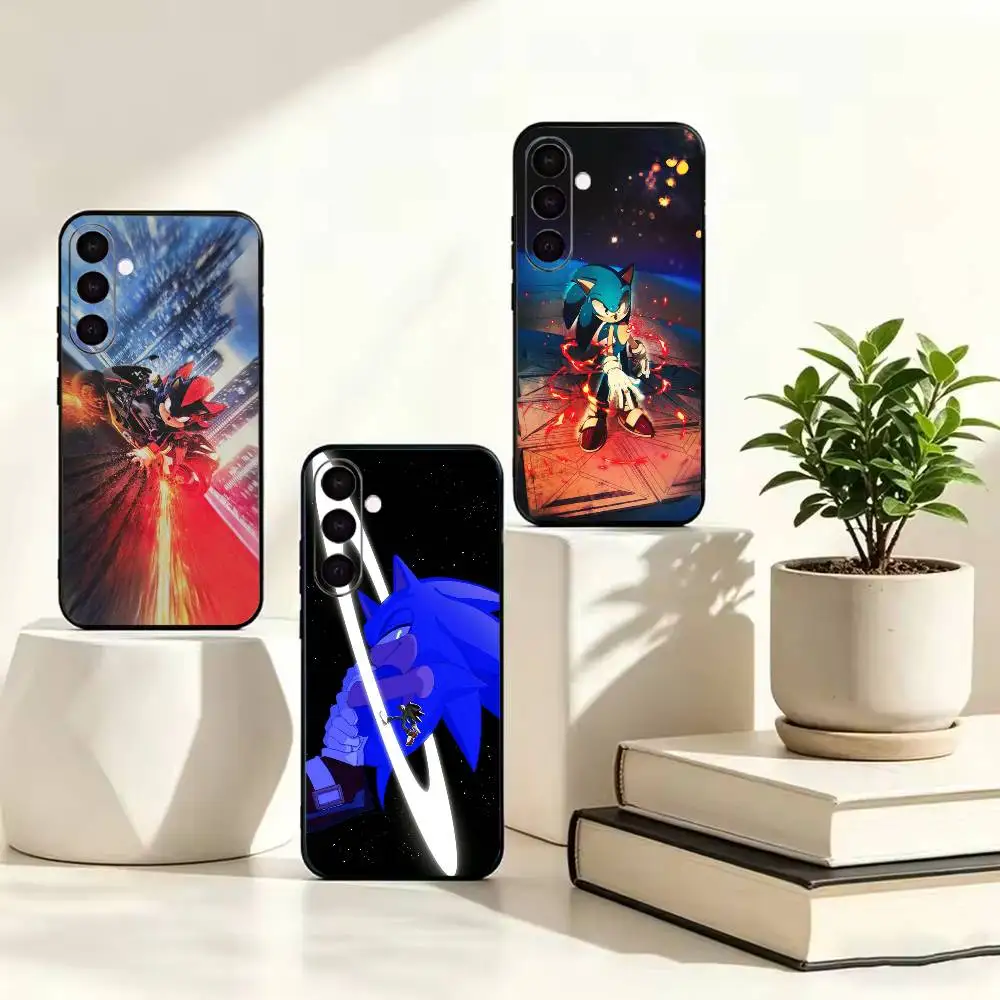Game S-Sonic K-Knuckles  Black Soft Silicone Phone Case For Samsung Galaxy A73 A72 A71 A70 A53 A52 A51