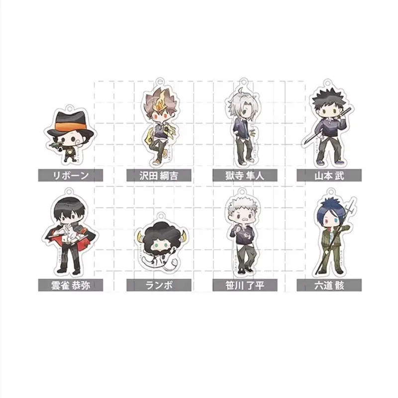 Game Keychain Doll Anime Mukuro Yamamoto Squalo Gokudera Hibari Tsuna Acrylic Keyring Pendant for Gift