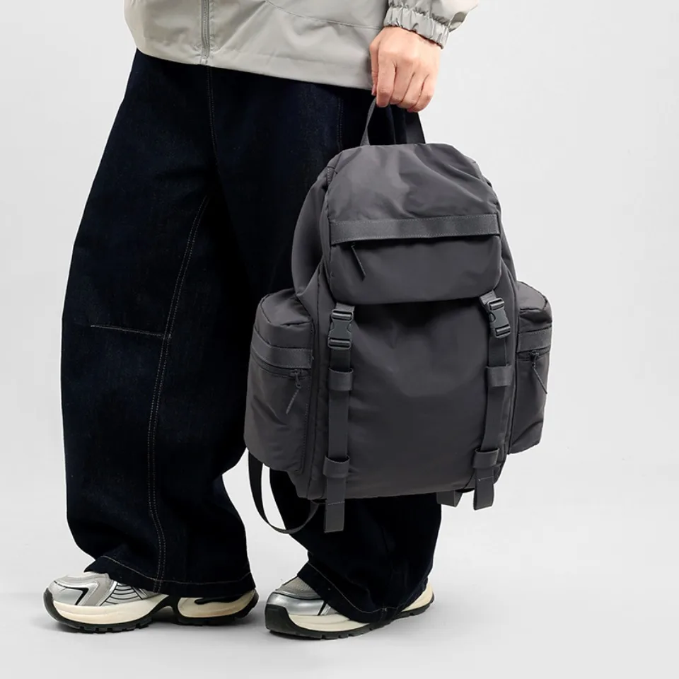 Backpack Bag for Women Large Capacity Multi-Pocket Solid Color Soft Waterproof Nylon Shoulder Bags Travel Back Pack Bagpack Sac