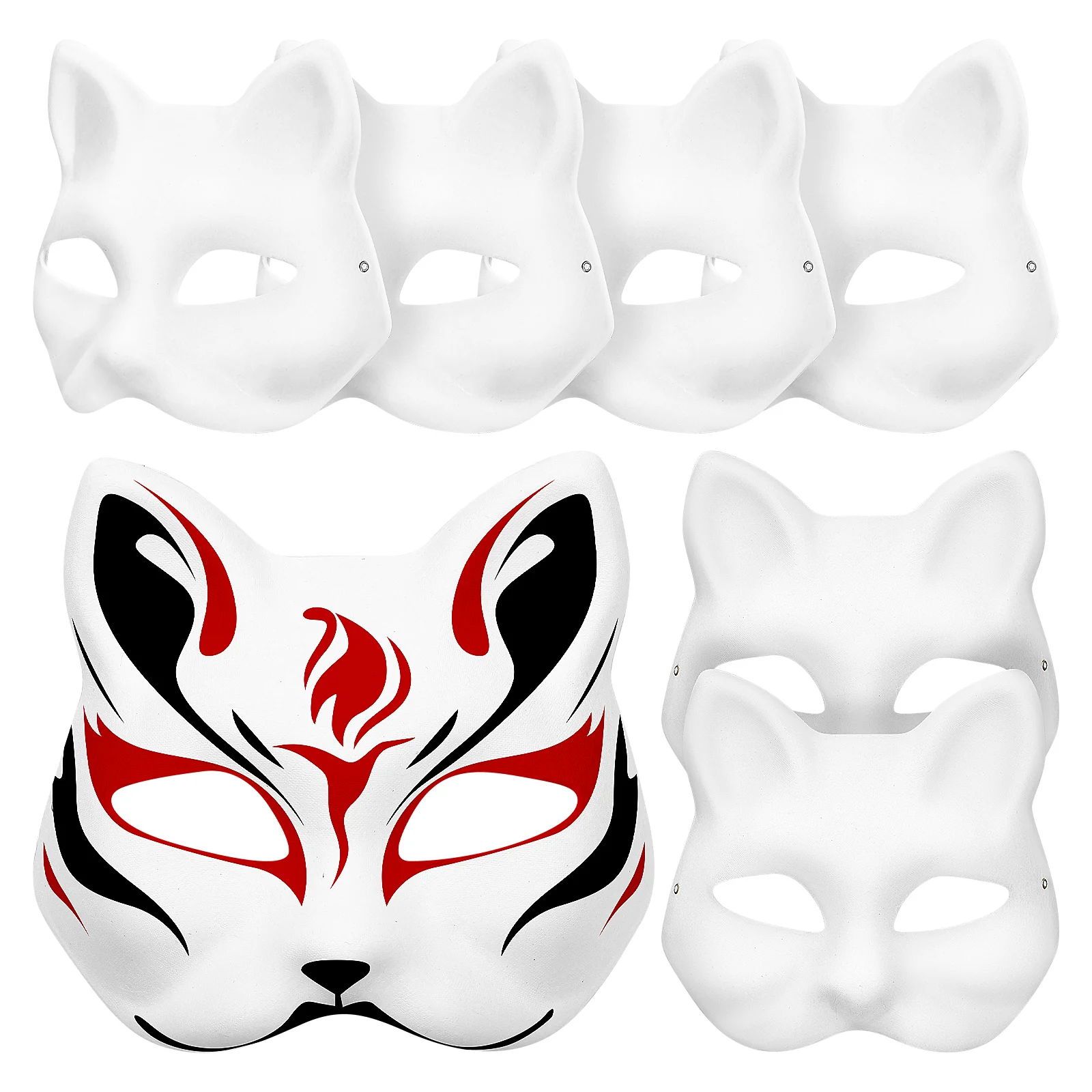 

DIY Unpainted Cat Face White Paper Masquerade Fox Costume Masks For Adults Women Blank Masks To Decorate Craft Blanks Halloween